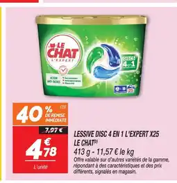 Netto Le chat lessive disc 4 en 1 l'expert x25(b) offre