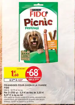Intermarché Fido picnic festival friandises pour chien à la viande offre
