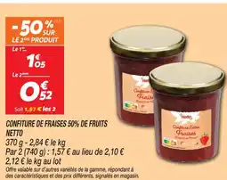 Netto Netto confiture extra fraises 50% de fruits offre