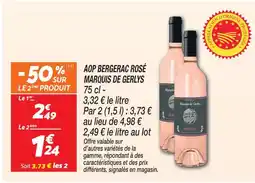 Netto Marquis de gerlys aop bergerac rosé offre