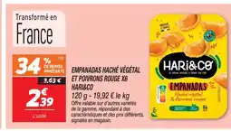 Netto Hari&co empanadas haché végétal et poivrons rouges offre