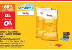 Netto Netto lingettes multi-surfaces 2 en 1 fraîcheur citron x40 offre
