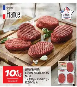 Netto Netto 8 steaks hachés 20% mg offre