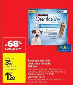 Carrefour Market Purina - bâtonnets dentaire pour chien dentalife offre