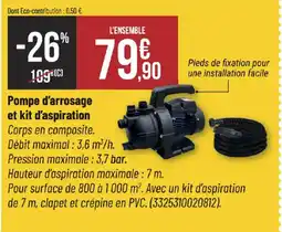 Bricorama Pompe d'arrosage et kit d'aspiration offre