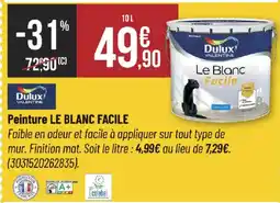 Bricorama DULUX Peinture le blanc facile offre