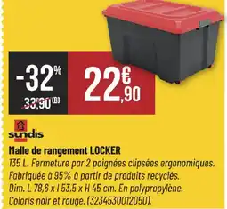 Bricorama SUNDIS Malle de rangement locker offre