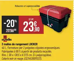 Bricorama SUNDIS 3 malles de rangement locker offre