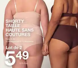 Zeeman Shorty taille haute sans coutures offre