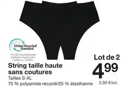 Zeeman String taille haute sans coutures offre