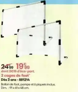 King Jouet Dim - 2 cages de foot dès 3 ans-881214 offre