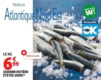 Auchan Sardine entière étêtée vidée offre