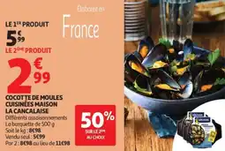 Auchan Cocotte de moules cuisinées maison la cancalaise offre