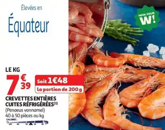 Crevettes entières cuites réfrigérées