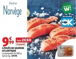 Auchan 4 pavés de saumon atlantique offre