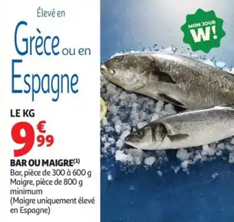 Auchan Bar ou maigre offre