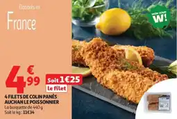 Auchan 4 filets de colin panés auchan le poissonnier offre
