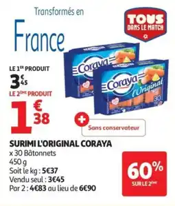 Auchan Surimi l'original coraya offre