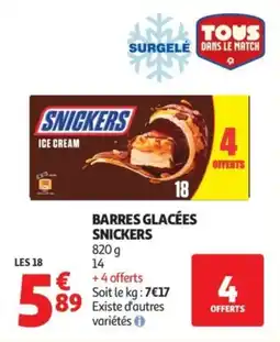 Auchan Barres glacées snickers offre