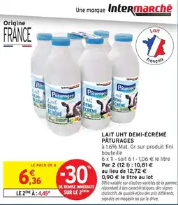 Intermarché PÂTURAGES Lait uht demi-écrémé offre