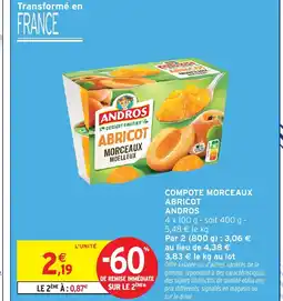 Intermarché ANDROS Compote morceaux abricot offre