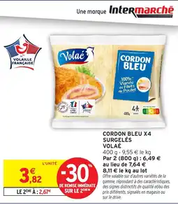 Intermarché VOLAÉ Cordon bleu x4 surgelés offre
