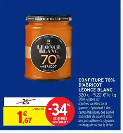 Intermarché LÉONCE BLANC Confiture 70% d'abricot offre