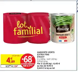 Intermarché D'AUCY Haricots verts extra fins offre