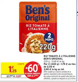 Intermarché BEN'S ORIGINAL Riz tomate à l'italienne offre