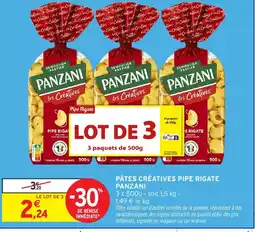 Intermarché PANZANI Pâtes créatives pipe rigate offre