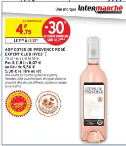 Intermarché Aop cotes de provence rosé expert club hve3 offre