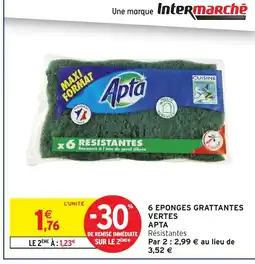 Intermarché APTA 6 eponges grattantes vertes offre