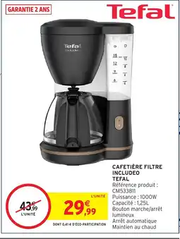 Intermarché TEFAL Cafetière filtre includeo offre