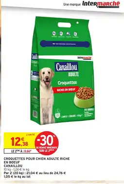 Intermarché CANAILLOU Croquettes pour chien adulte riche en boeuf offre