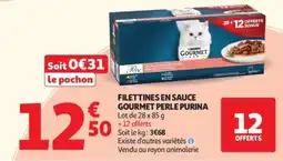 Auchan PURINA Filettines en sauce gourmet perle offre
