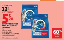 Auchan PURINA ONE Croquettes au boeuf pour chat stérilisé offre