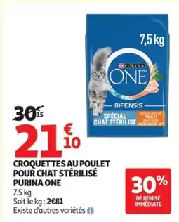 Auchan PURINA ONE Croquettes au poulet pour chat stérilisé offre