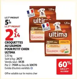 Auchan ULTIMA Croquettes au saumon pour petit chien offre