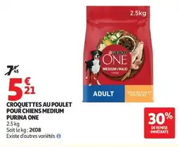 Auchan PURINA ONE Croquettes au poulet pour chiens medium offre