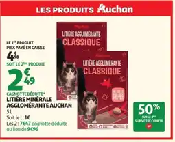 Auchan AUCHAN Litière minérale agglomérante offre