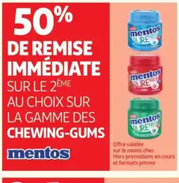 Auchan MENTOS Sur la gamme des chewing gums offre