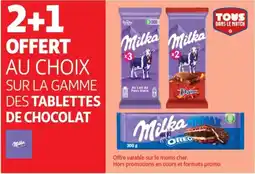 Auchan MILKA Sur la gamme des tablettes de chocolat offre