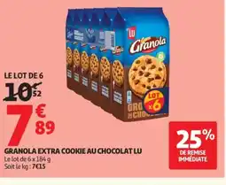 Auchan LU Granola extra cookie au chocolat offre