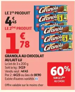 Auchan LU Granola au chocolat au lait offre