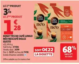 Auchan NESCAFÉ DOLCE GUSTO Dosettes de café lungo néo offre