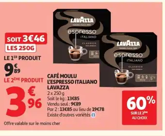 LAVAZZA Café moulu l'espresso italiano
