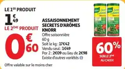 Auchan KNORR Assaisonnement secrets d'arômes offre