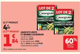 Auchan CASSEGRAIN Haricots verts &haricots beurre offre