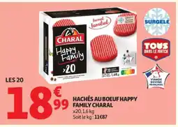 Auchan CHARAL Hachés au boeuf happy family offre