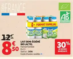 Auchan LACTEL Lait demi-écrémé bio offre